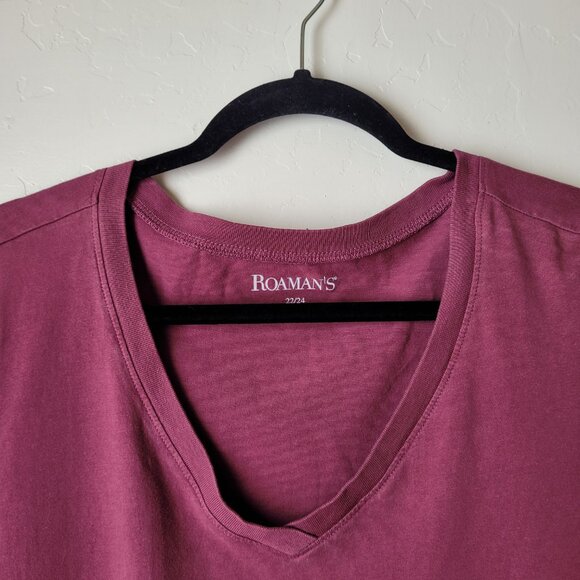Roaman's Plus Size Purple Basic Blouse - Picture 2 of 7